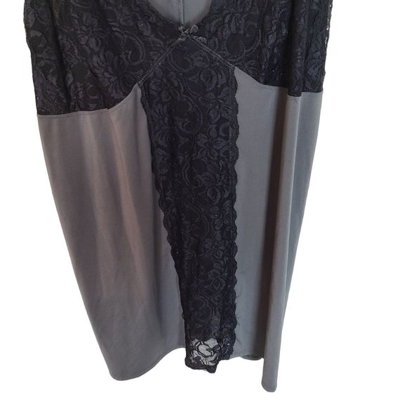 Torrid Womens 5X Gray Black Floral Lace Sleeveless Lingerie Sleepwear V-Neck - Picture 3 of 7